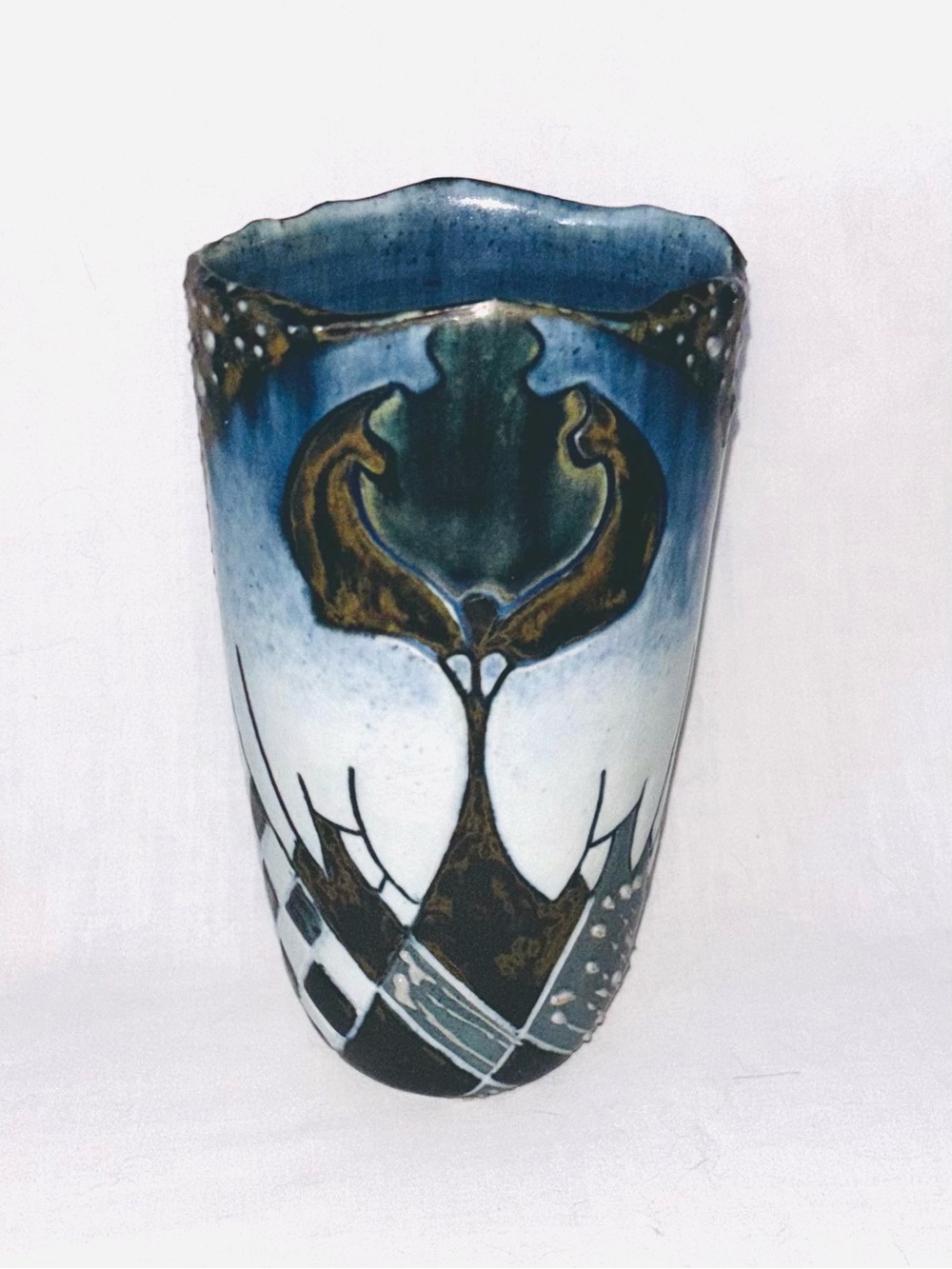 Vintage Vancouver Island Pottery Studio Vase Glenys Marshall Inman Artist 1992